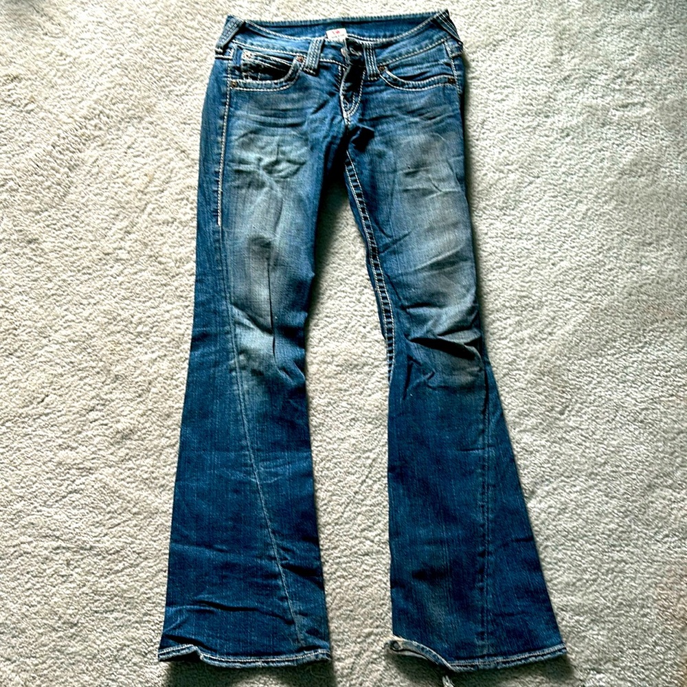 Flare, low rise True Religion jeans